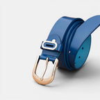 Women's Smooth Leather Belt Rounded Gold Buckle | Alvorn | Beltary
