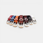 Women's Smooth Leather Belt Rounded Gold Buckle | Alvorn | Beltary