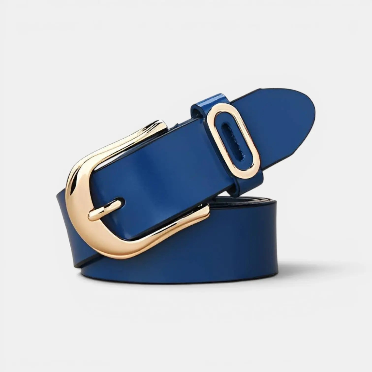 Women's Smooth Leather Belt Rounded Gold Buckle | Alvorn | Beltary