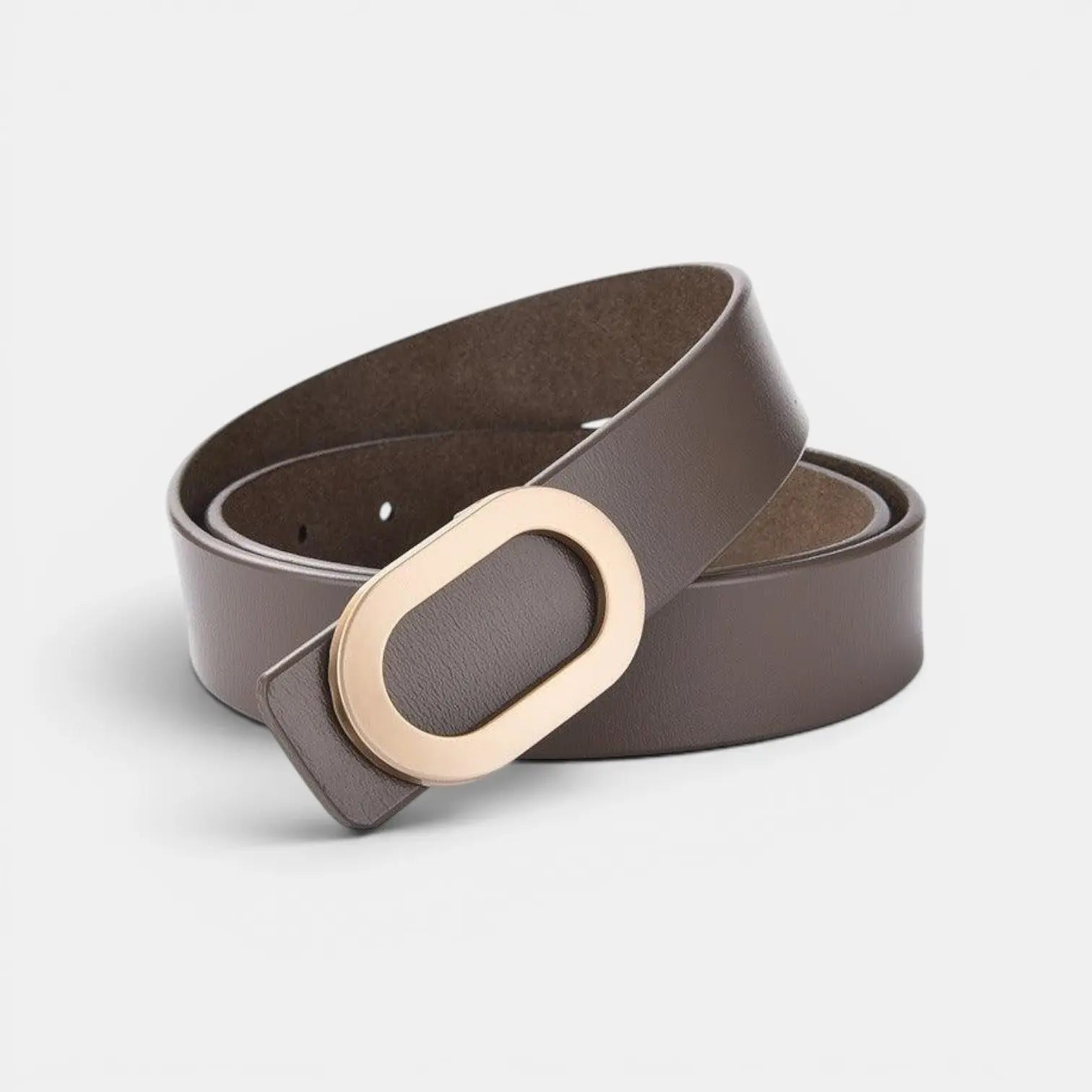 Women's Smooth Leather Belt with Fine Gold Oval Buckle | Ovalex | Beltary