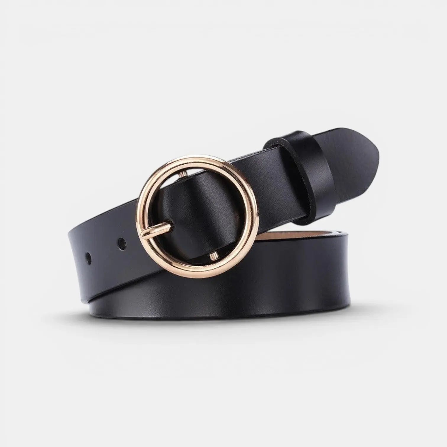 Women's Smooth Leather Belt with Fine Round Buckle | Rondix | Beltary