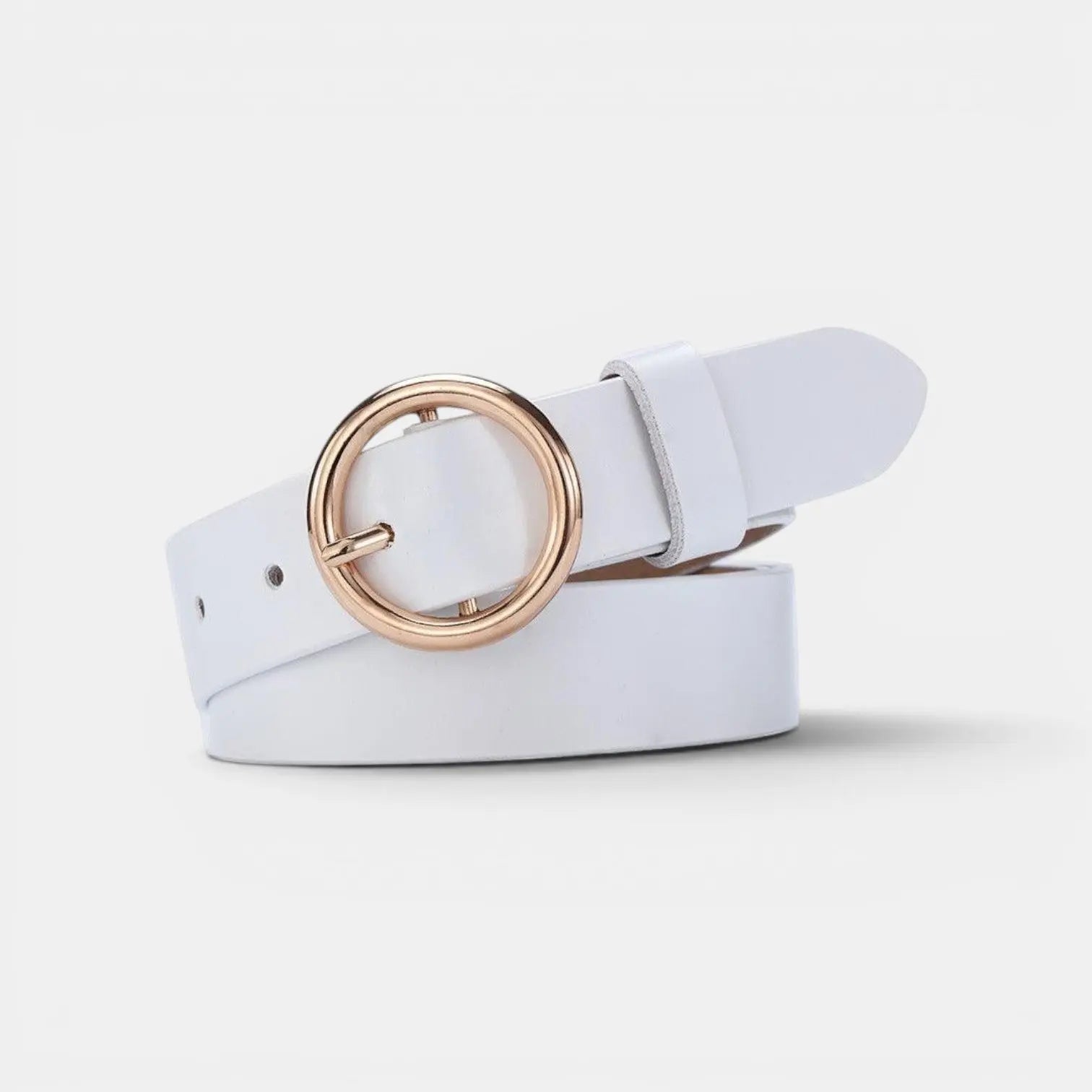 Women's Smooth Leather Belt with Fine Round Buckle | Rondix | Beltary