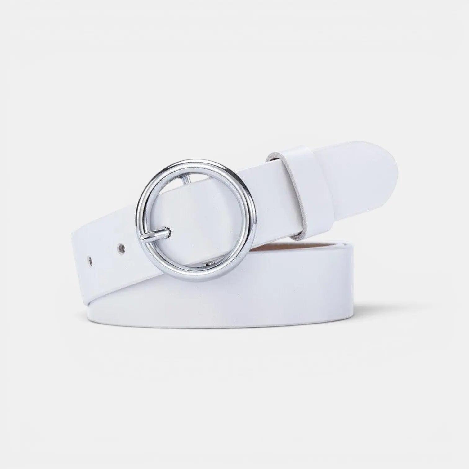 Women's Smooth Leather Belt with Fine Round Buckle | Rondix | Beltary