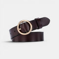 Women's Smooth Leather Belt with Fine Round Buckle | Rondix | Beltary