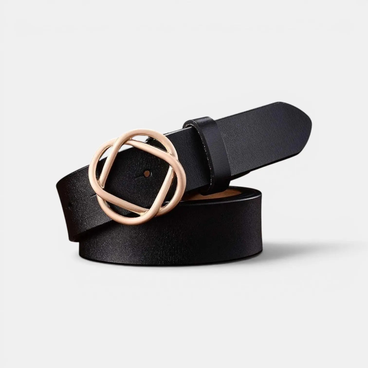 Women's Smooth Leather Belt with Rounded Gold Clip Buckle | Clivox | Beltary