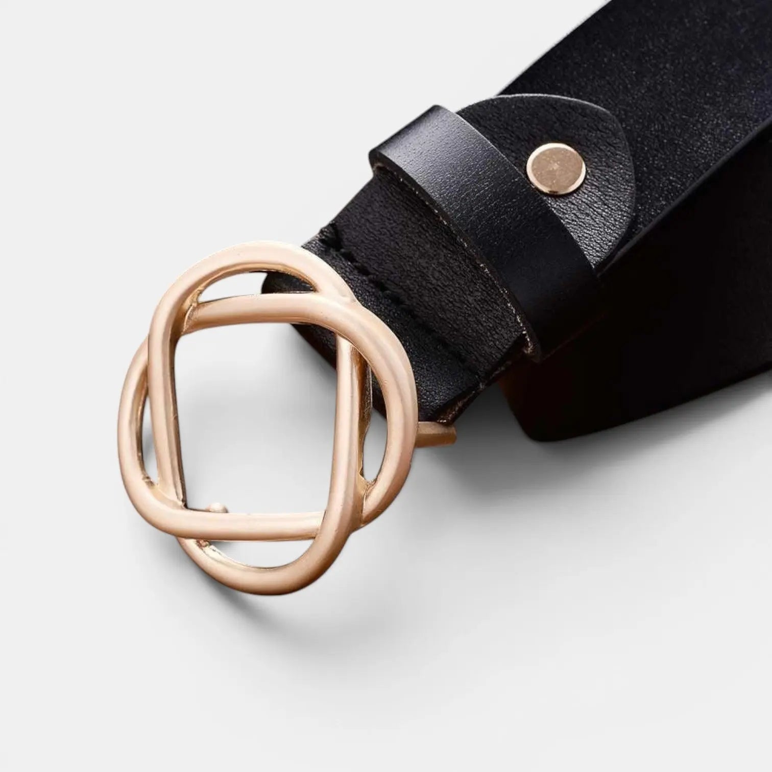 Women's Smooth Leather Belt with Rounded Gold Clip Buckle | Clivox | Beltary