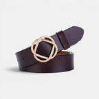 Women's Smooth Leather Belt with Rounded Gold Clip Buckle | Clivox | Beltary