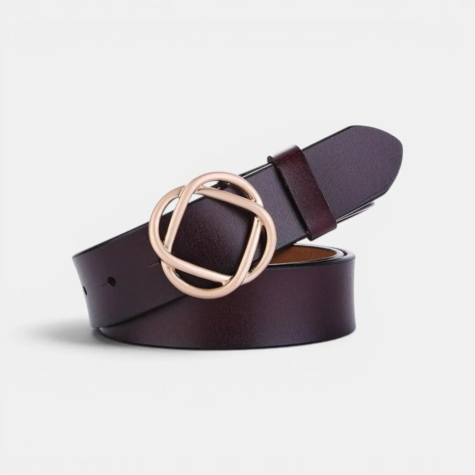 Women's Smooth Leather Belt with Rounded Gold Clip Buckle | Clivox | Beltary