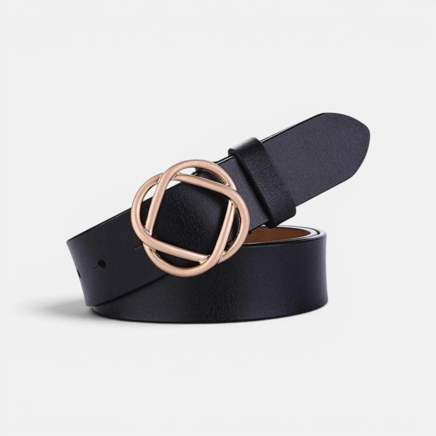 Women's Smooth Leather Belt with Rounded Gold Clip Buckle | Clivox | Beltary