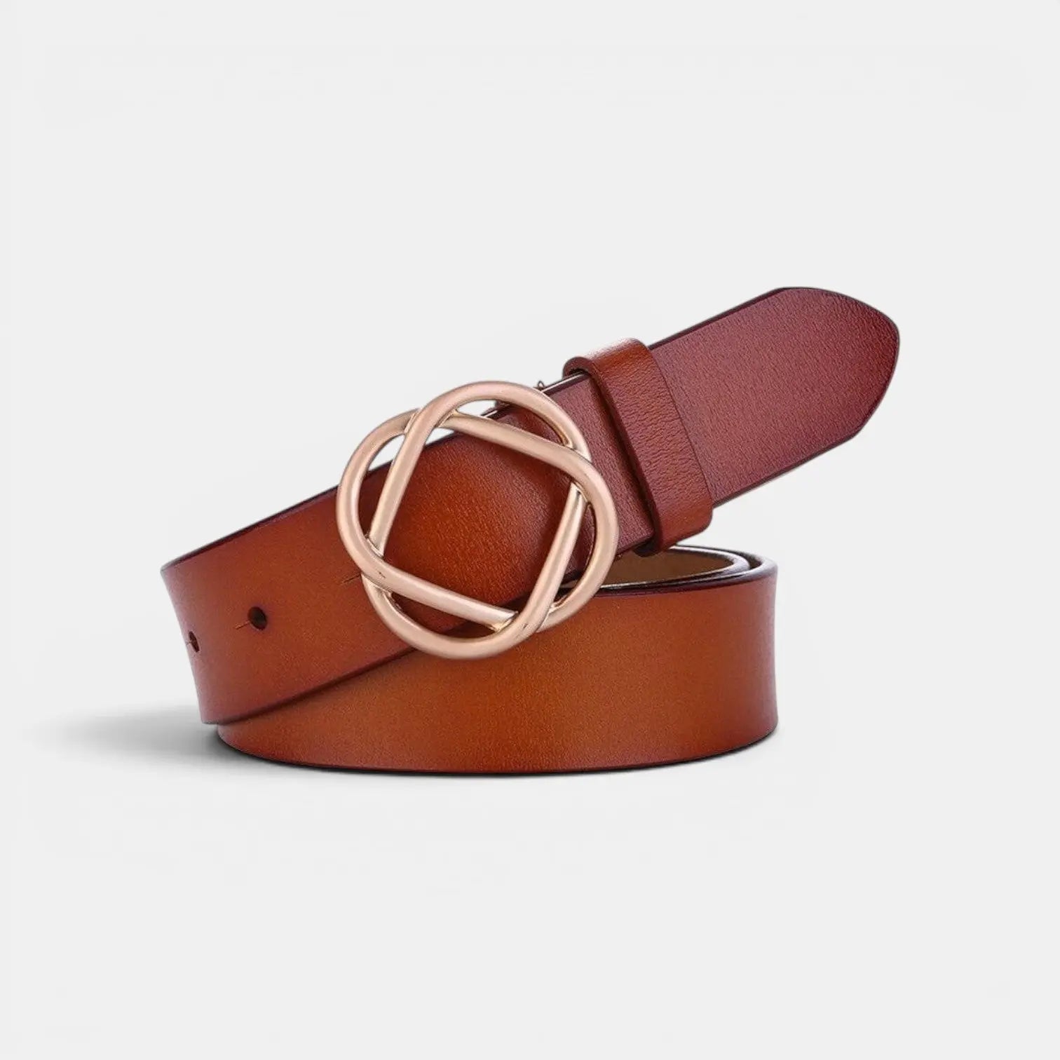 Women's Smooth Leather Belt with Rounded Gold Clip Buckle | Clivox | Beltary