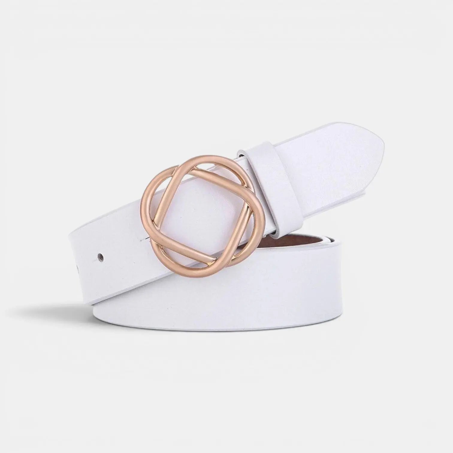 Women's Smooth Leather Belt with Rounded Gold Clip Buckle | Clivox | Beltary