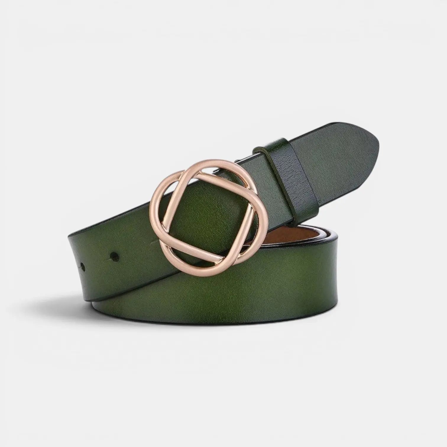 Women's Smooth Leather Belt with Rounded Gold Clip Buckle | Clivox | Beltary