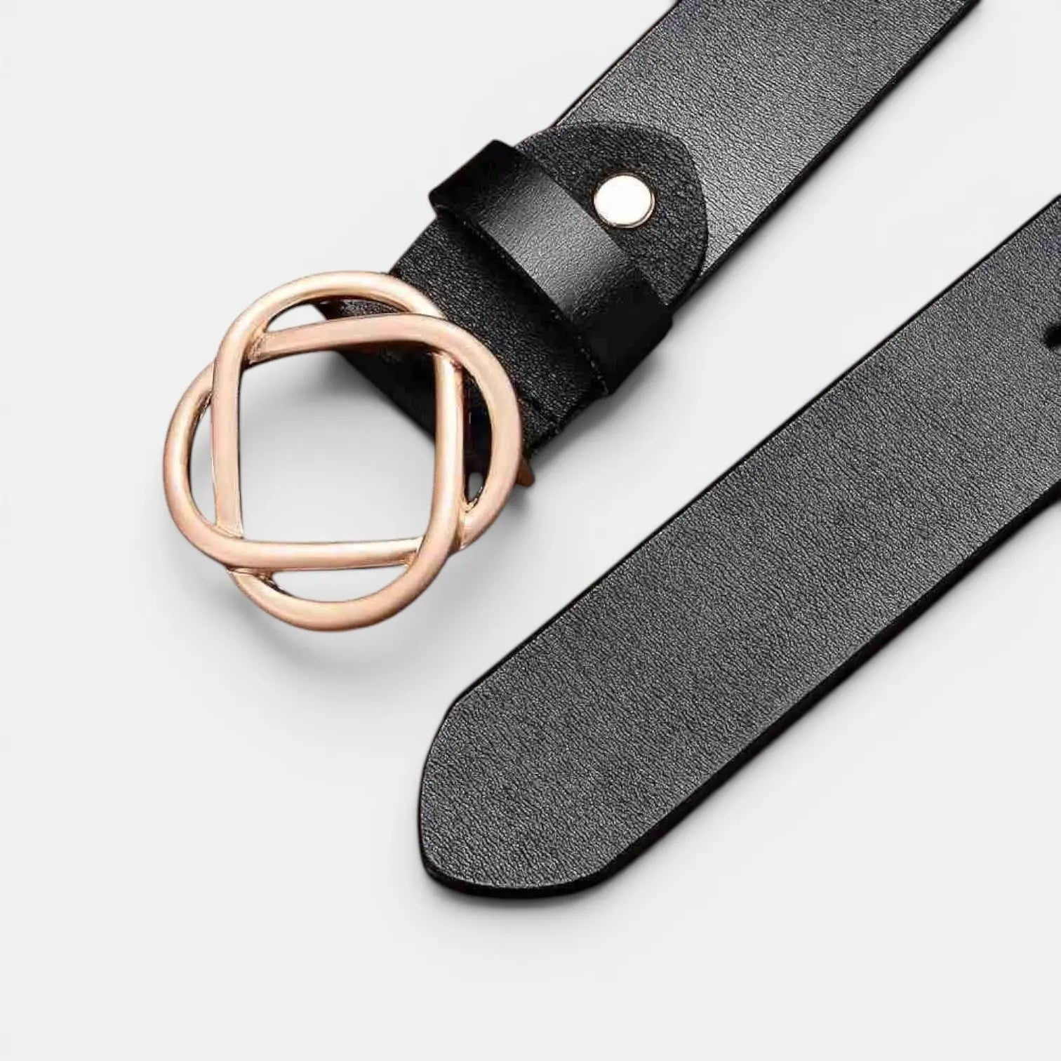 Women's Smooth Leather Belt with Rounded Gold Clip Buckle | Clivox | Beltary