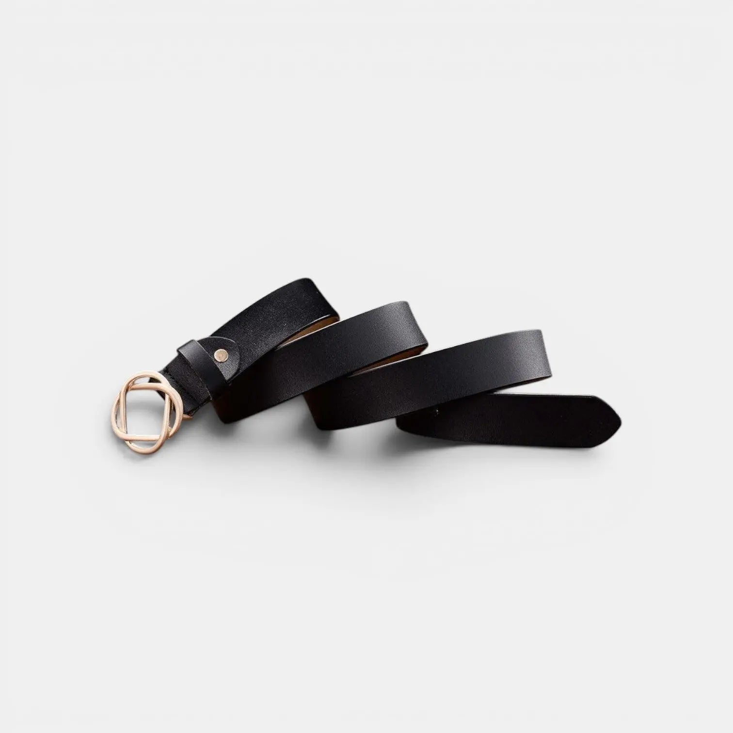 Women's Smooth Leather Belt with Rounded Gold Clip Buckle | Clivox | Beltary