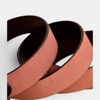 Women's Smooth Leather Thin Belt with Gold Square Buckle | Carvelx | Beltary