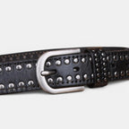 Women's Studded Perforated Leather Belt with Pin Buckle | Talvix | Beltary