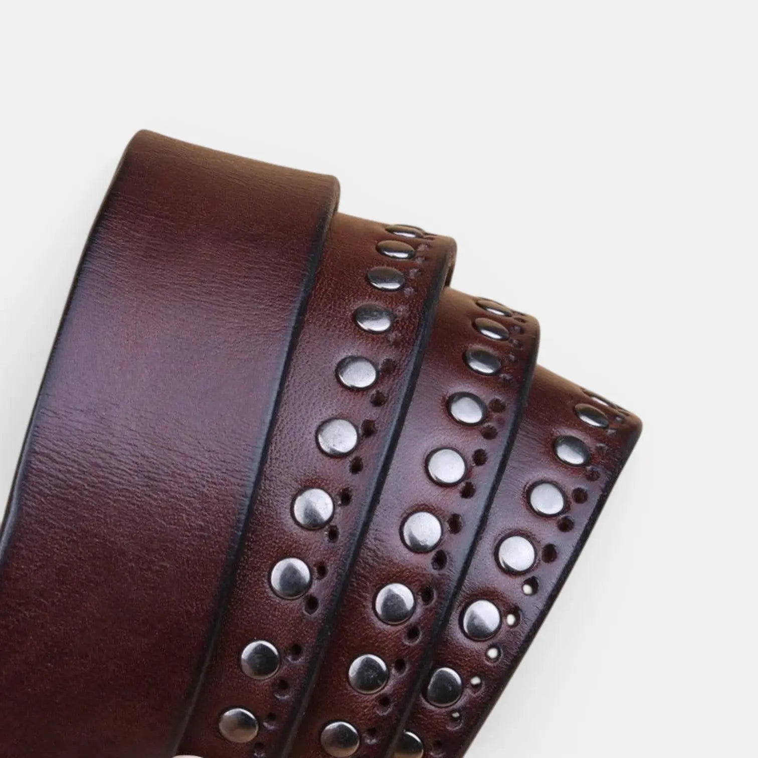 Women's Studded Perforated Leather Belt with Pin Buckle | Talvix | Beltary