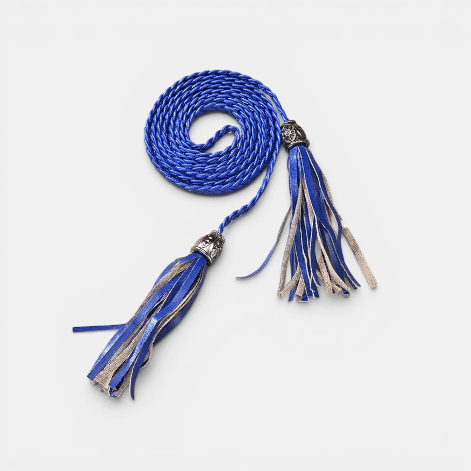 Women's Thin Braided Vegan Faux Leather Tie Belt Boho | Talmix | Beltary