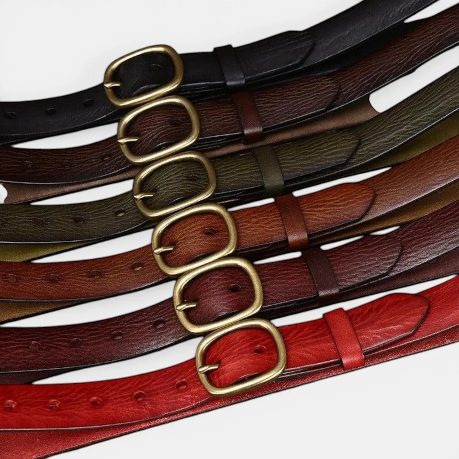 Women's Thin Full Grain Leather Belt Distressed Look | Valnex | Beltary