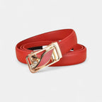 Women's Thin Leather Belt Gold Automatic Buckle Diamante | Orvik | Beltary