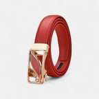 Women's Thin Leather Belt Gold Automatic Buckle Diamante | Orvik | Beltary