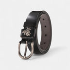 Women's Thin Leather Belt Pin Buckle Foliage Design | Selvax | Beltary