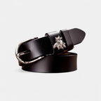 Women's Thin Leather Belt Pin Buckle Foliage Design | Selvax | Beltary