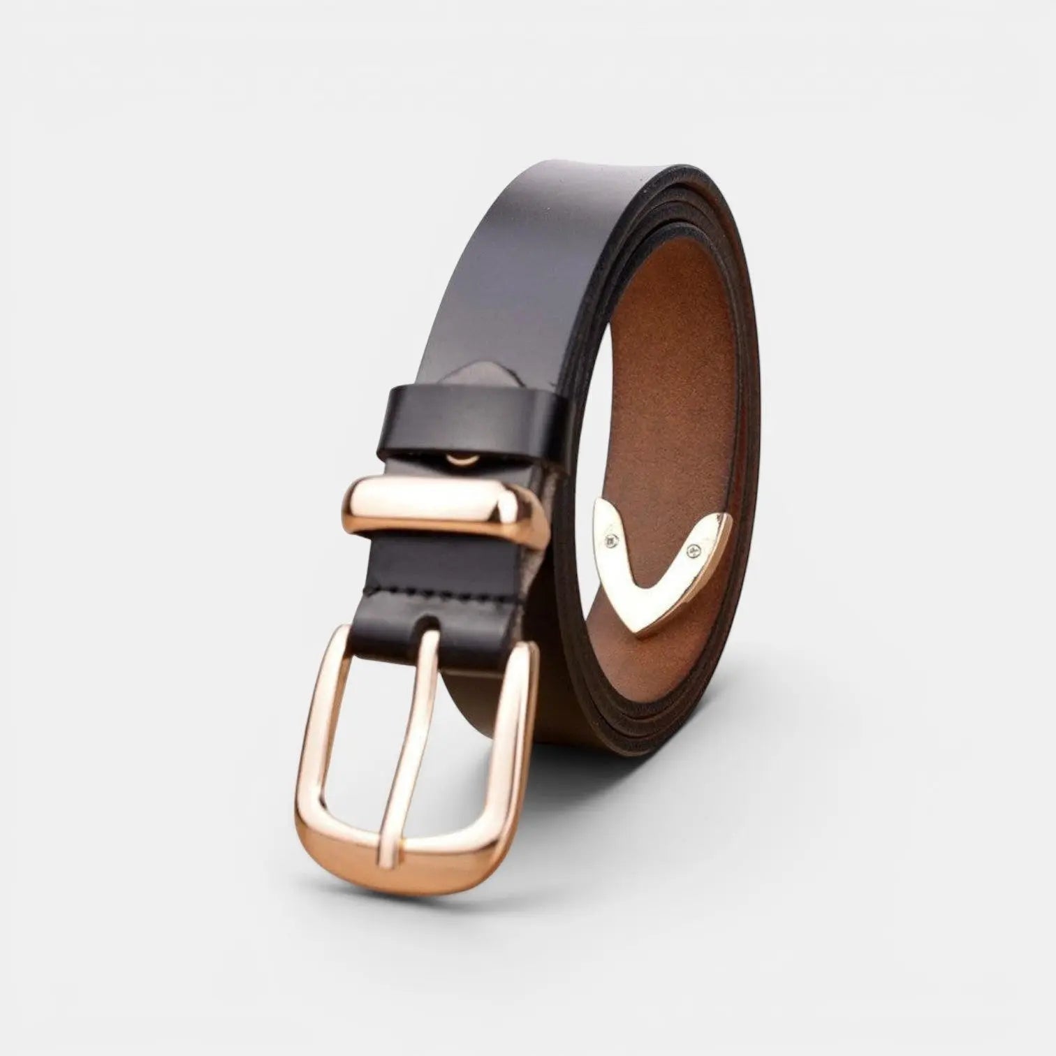 Women's Thin Leather Belt with Gold Buckle | Dorvex | Beltary