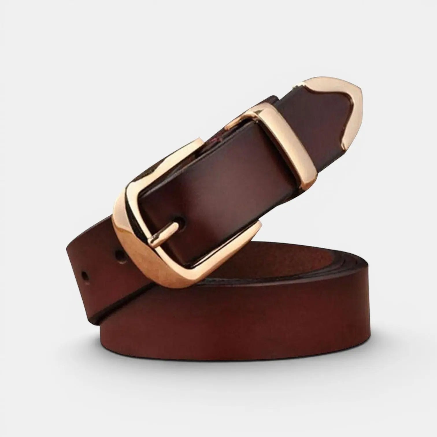 Women's Thin Leather Belt with Gold Buckle | Dorvex | Beltary