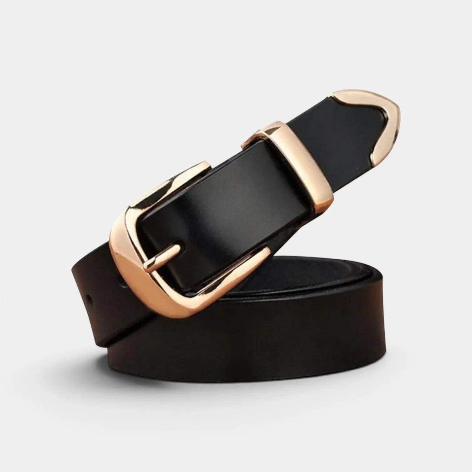 Women's Thin Leather Belt with Gold Buckle | Dorvex | Beltary