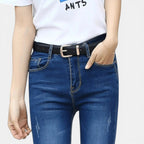 Women's Thin Leather Belt with Gold Buckle | Dorvex | Beltary