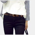 Women's Thin Leather Belt with Gold Buckle | Dorvex | Beltary