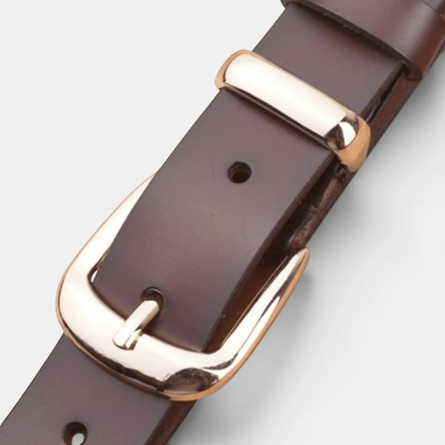 Women's Thin Leather Belt with Gold Buckle | Dorvex | Beltary