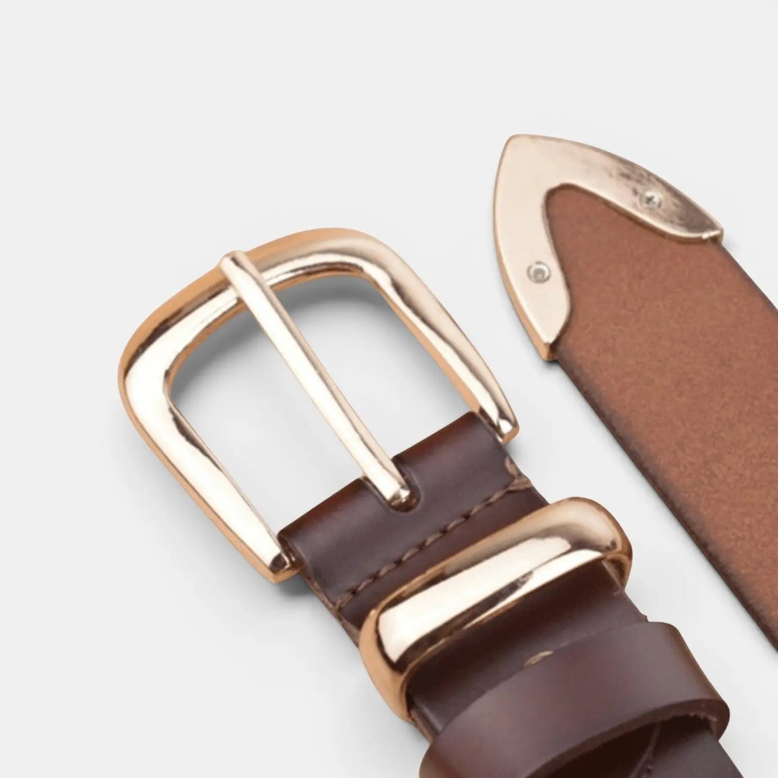 Women's Thin Leather Belt with Gold Buckle | Dorvex | Beltary