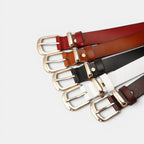 Women's Thin Leather Belt with Gold Buckle | Dorvex | Beltary