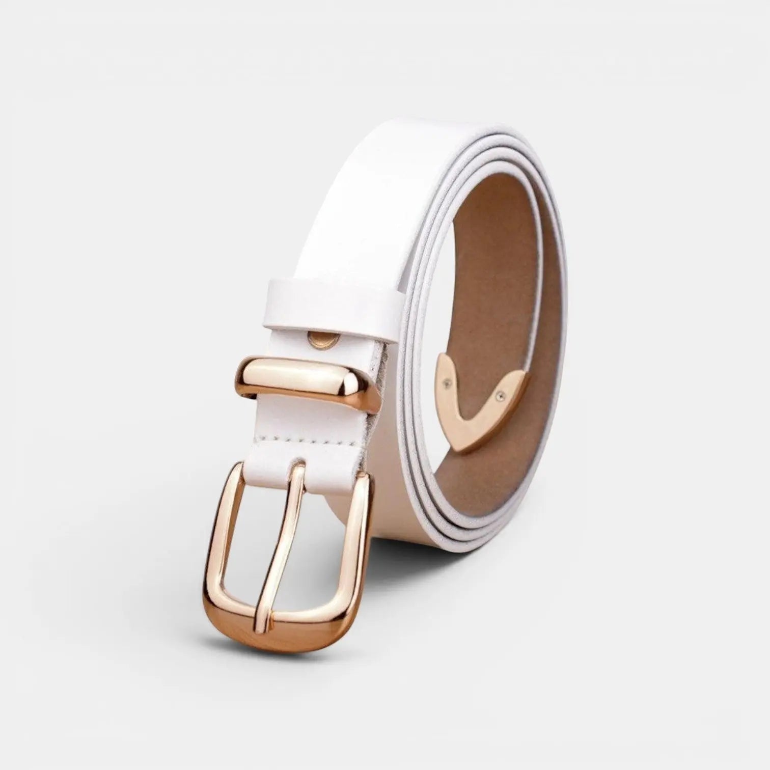 Women's Thin Leather Belt with Gold Buckle | Dorvex | Beltary