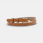 Women's Thin Smooth Leather Belt 1.3cm Gold Buckle | Tervix | Beltary