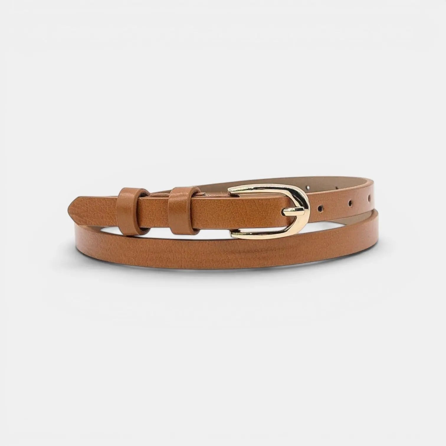 Women's Thin Smooth Leather Belt 1.3cm Gold Buckle | Tervix | Beltary