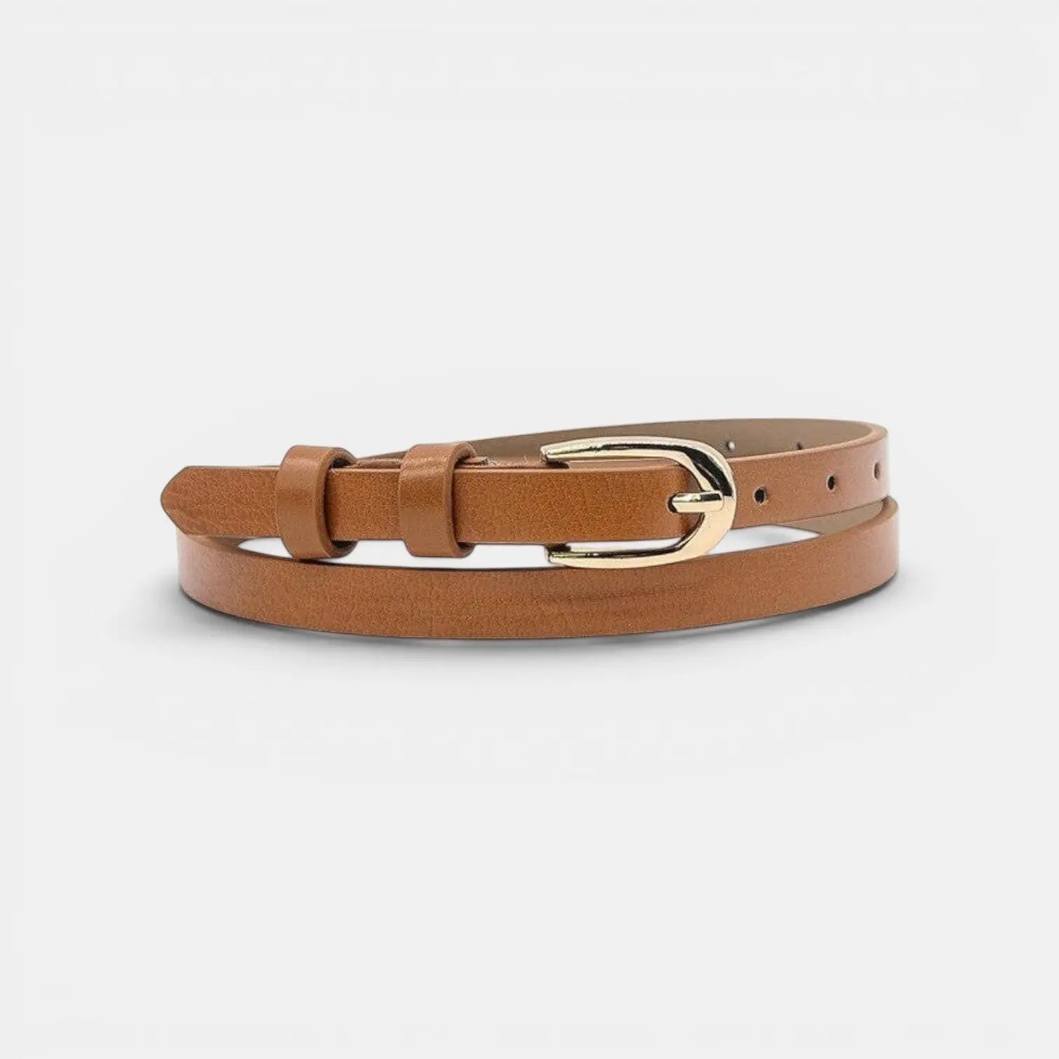 Women's Thin Smooth Leather Belt 1.3cm Gold Buckle | Tervix | Beltary