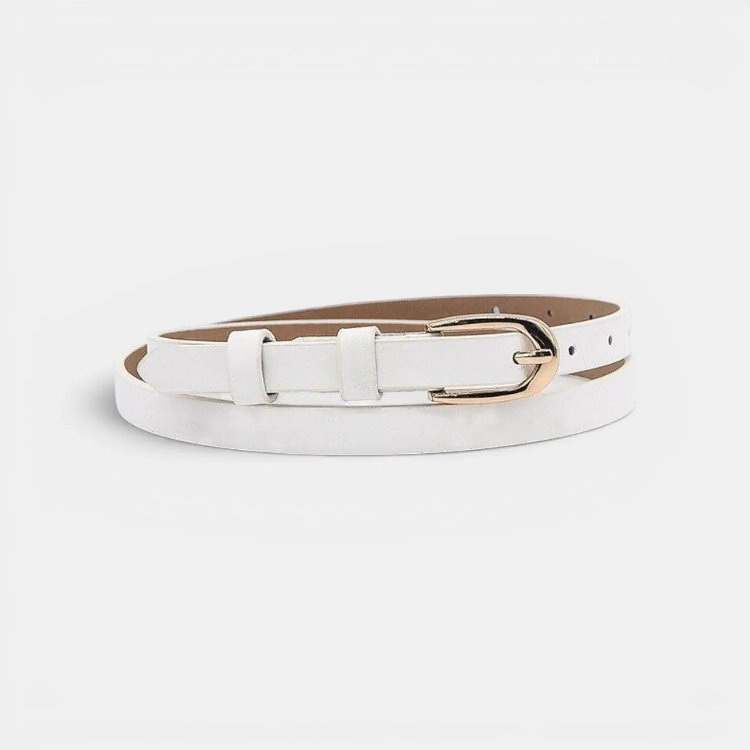 Women's Thin Smooth Leather Belt 1.3cm Gold Buckle | Tervix | Beltary