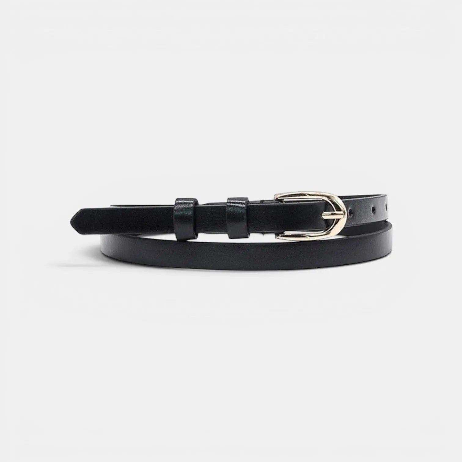 Women's Thin Smooth Leather Belt 1.3cm Gold Buckle | Tervix | Beltary