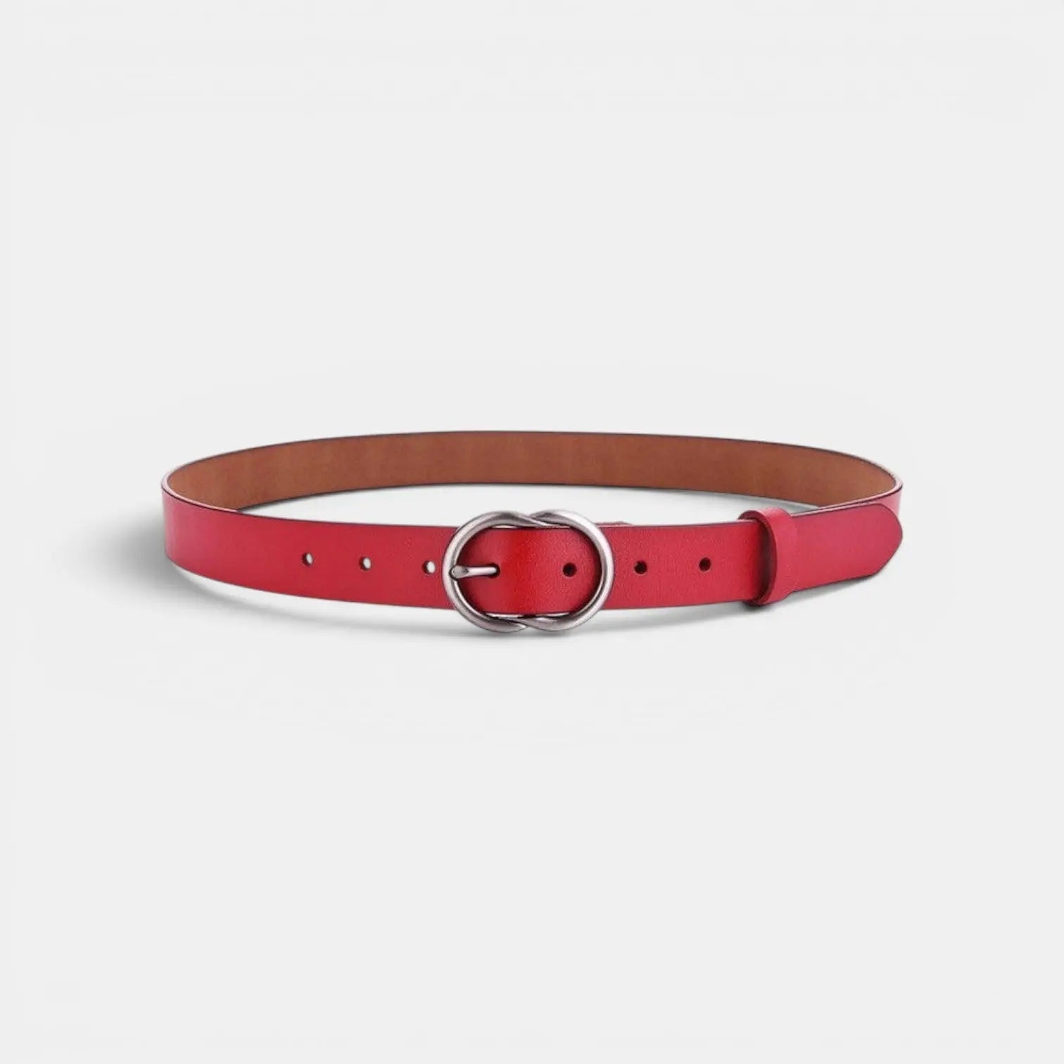 Women's Thin Smooth Leather Belt Round Vintage Buckle | Cravix | Beltary