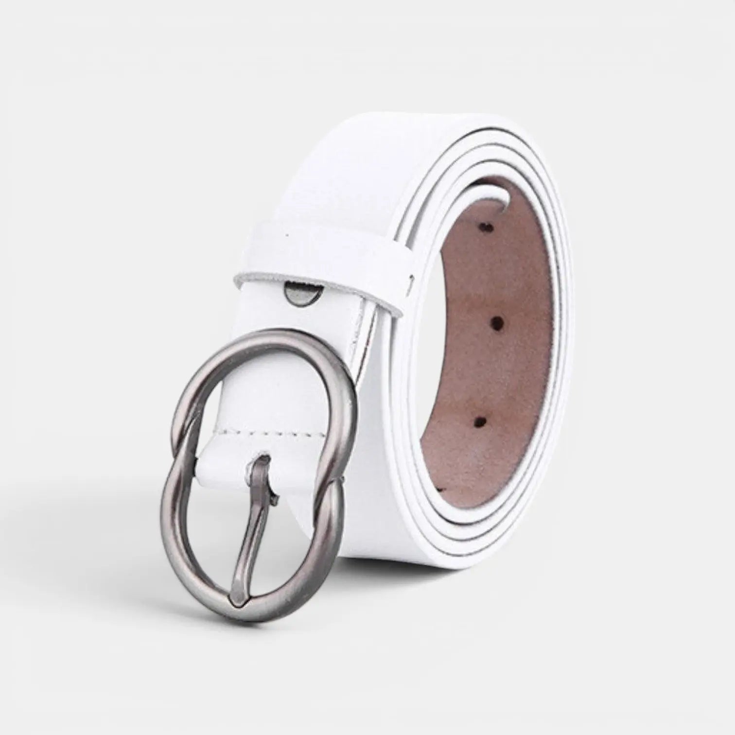 Women's Thin Smooth Leather Belt Round Vintage Buckle | Cravix | Beltary