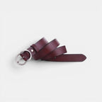 Women's Thin Smooth Leather Belt Round Vintage Buckle | Cravix | Beltary