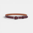 Women's Thin Smooth Leather Belt Round Vintage Buckle | Cravix | Beltary
