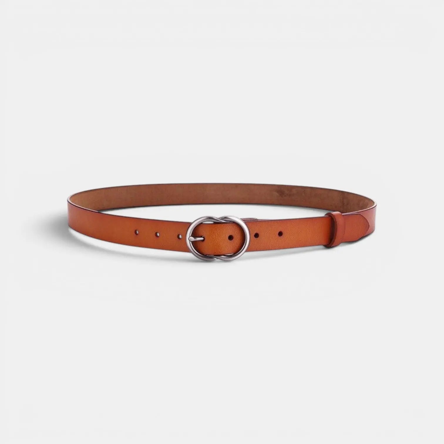 Women's Thin Smooth Leather Belt Round Vintage Buckle | Cravix | Beltary