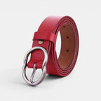 Women's Thin Smooth Leather Belt Round Vintage Buckle | Cravix | Beltary