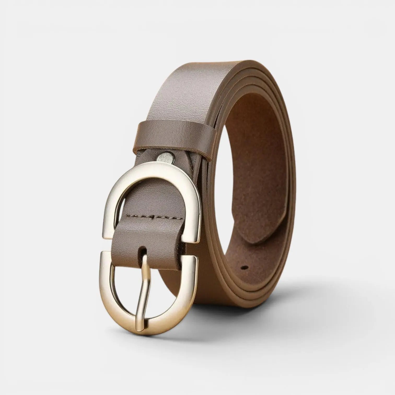 Women's Thin Smooth Leather Belt with Oval Buckle | Lovar | Beltary