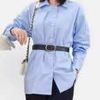 Women's Thin Smooth Leather Belt with Oval Buckle | Lovar | Beltary