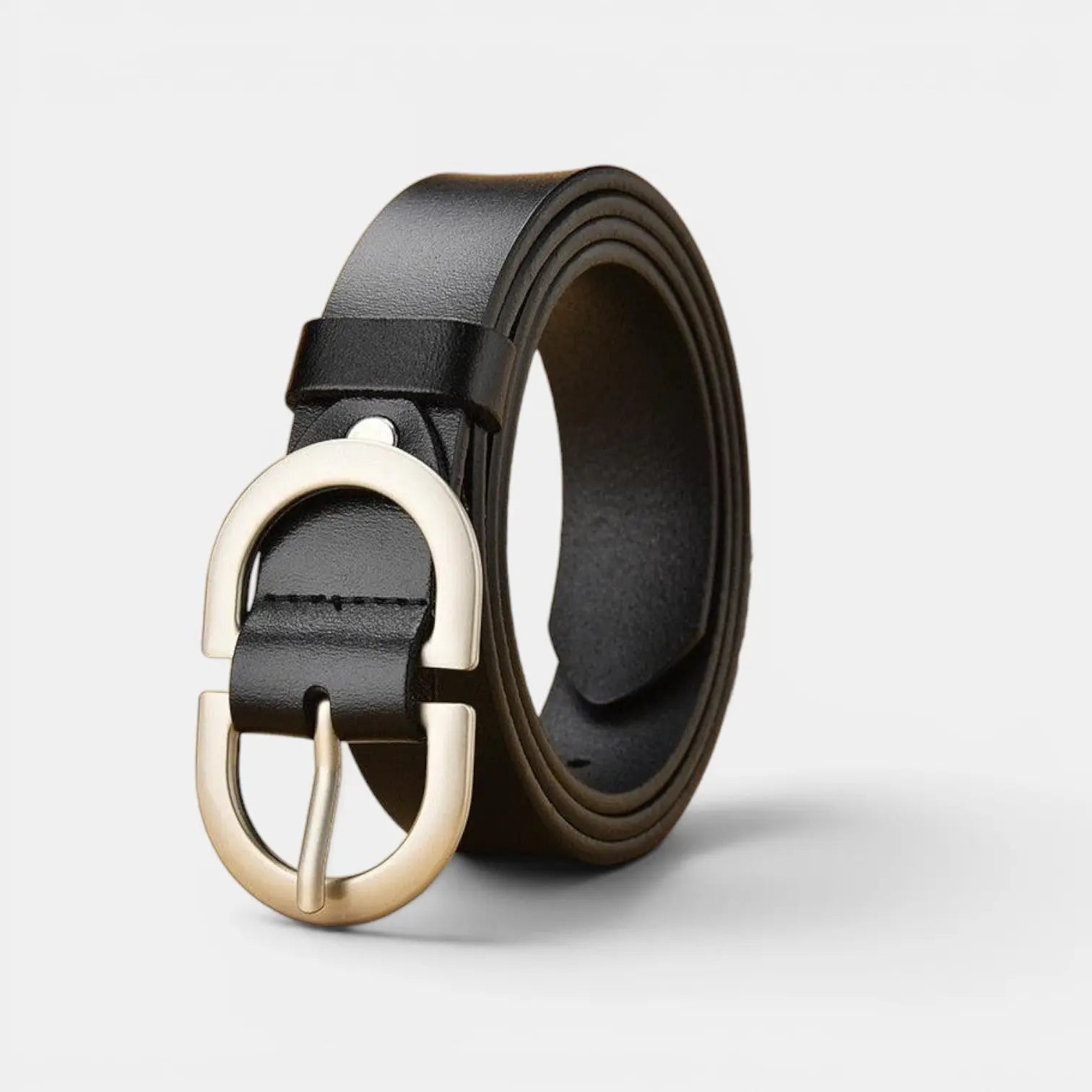 Women's Thin Smooth Leather Belt with Oval Buckle | Lovar | Beltary